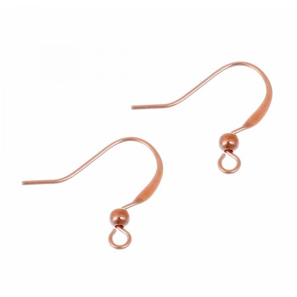 10x rosegoldfarben Ohrfedern 19x17mm Ohrhaken - Schmuckzubehör zum Ohrringe selbermachen - Leisure-Beads DIY