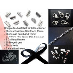 Bastelset für 13mm + 16mm Halsband mit Samtband und Verschlüssen - Schmuckzubehör