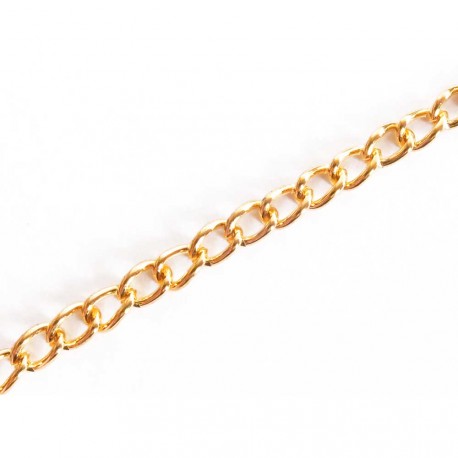Leisure-Beads - 1m goldfarbene Eisenkette 3x4x0,8mm Gliederkette Schmuckkette - Schmuckzubehör
