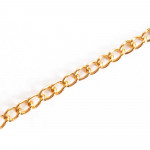 1m goldfarbene Eisenkette 3x4x0,8mm Gliederkette Schmuckkette - Schmuckzubehör