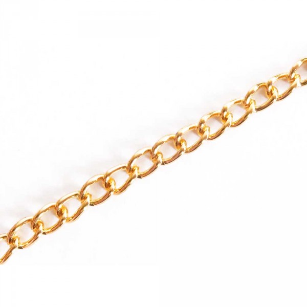 1m goldfarbene Eisenkette 3x4x0,8mm Gliederkette Schmuckkette - Schmuckzubehör - Leisure-Beads DIY