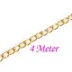 4m goldfarben Kette 3x4mm goldfarben Gliederkette goldfarben Schmuckkette - goldfarben Schmuckzubehör - Leisure-Beads DIY
