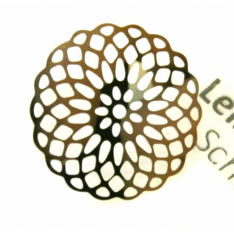 Leisure-Beads - 1x goldfarben Edelstahlanhänger 18x0,3mm filigranes Ornament - Schmuckzubehör