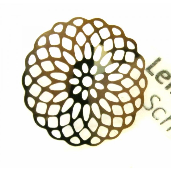 1x goldfarben Edelstahlanhänger 18x0,3mm filigranes Ornament - Schmuckzubehör - Leisure-Beads DIY