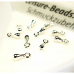 10x hellsilberfarben Anhänger 7x3mm für Verlängerungskettchen - Schmuckzubehör