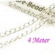 4m hellsilber Eisenkette 3x4x0,8mm platinfarbene Gliederkette - Schmuckzubehör