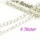 4m hellsilber Eisenkette 3x4x0,8mm platinfarbene Gliederkette - Schmuckzubehör - Leisure-Beads DIY