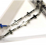 1m Kreuz Edelstahl Kette 13,5x5x1,5mm silberfarbene Schmuckkette Gliederkette - Schmuckzubehör