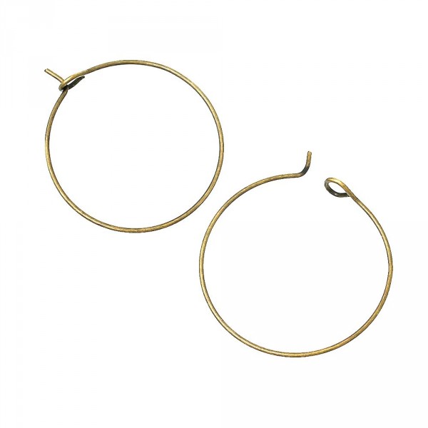 10x Creolen 29x25mm bronzefarben Weinglasringe - Tischdeko Weinglasringe - Leisure-Beads DIY