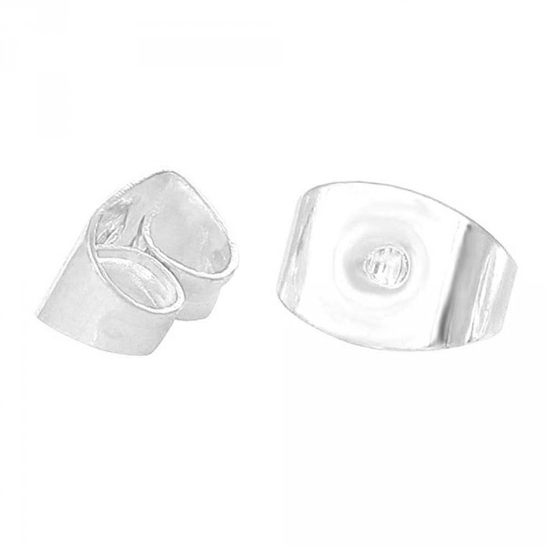 20x hellsilberfarben Ohrstopper 6x4mm für Ohrstecker - Schmuckzubehör Ohrringe basteln - Leisure-Beads DIY