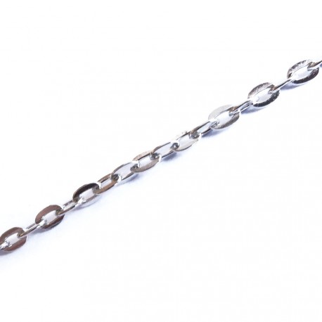 Leisure-Beads - 50cm silberfarbene Gliederkette 5x3mm - Schmuckzubehör