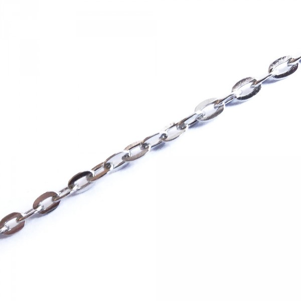 50cm silberfarbene Gliederkette 5x3mm - Schmuckzubehör - Leisure-Beads DIY
