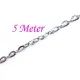 5m silber Kette 5x3mm silberfarbene Schmuckkette Gliederkette - Schmuckzubehör - Leisure-Beads DIY