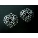 2x Herz Anhänger ca. 20x20mm silberfarben Schmuckanhänger