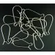 10 Stück silber Brisuren 11x25mm Ohrhaken Ohrfedern - Schmuckzubehör zum Ohrringe Basteln - Leisure-Beads DIY