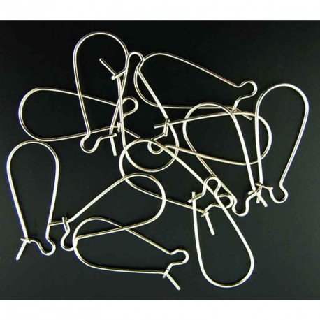 Leisure-Beads - 10x silberfarben Brisuren 11x25mm Ohrhaken Ohrfedern - Schmuckzubehör zum Ohrringe Basteln