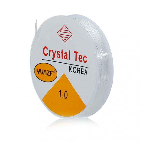 Leisure-Beads - 10m elastische Perlenschnur 1mm transparentes Nylonband auf Rolle - Schmuckzubehör