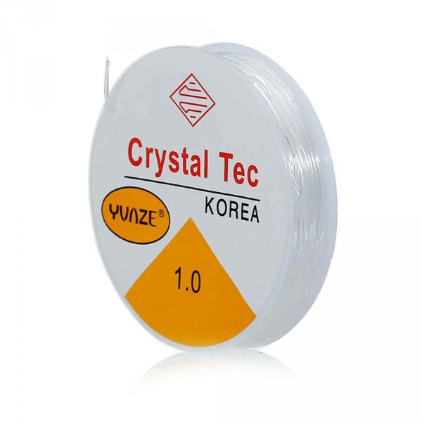 10m elastische Perlenschnur 1mm transparentes Nylonband auf Rolle - Schmuckzubehör - Leisure-Beads DIY