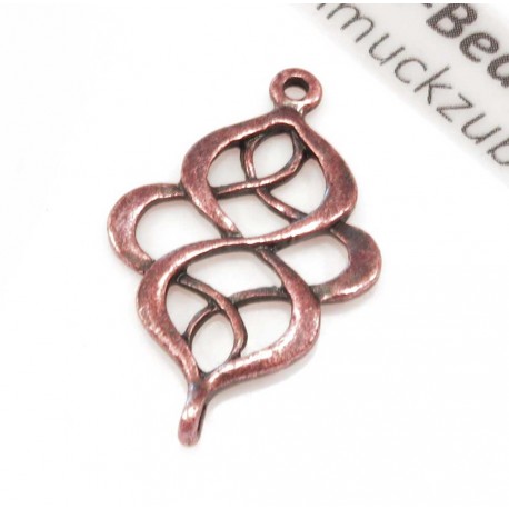 Leisure-Beads - 1x kupferfarben Schmuckverbinder 28x18mm Schmuckverteiler - Schmuckzubehör