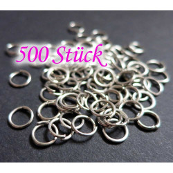 Leisure-Beads - 500x Biegering 6mm x 1mm runder Bindering - Schmuckzubehör Biegering