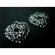 2 silberfarbene Herz Anhänger ca. 20x20mm Trachtenherz - Leisure-Beads DIY