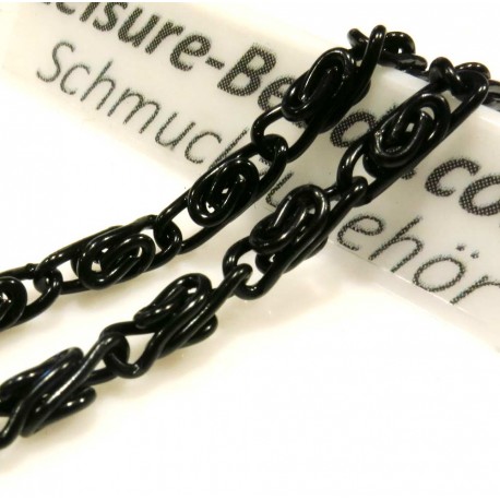 Leisure-Beads - 2m schwarze Königskette 9,3x2,9x3,4mm - schwarzes Schmuckzubehör