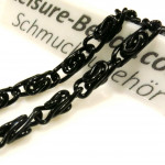 2m schwarze Königskette 9,3x2,9x3,4mm - schwarzes Schmuckzubehör