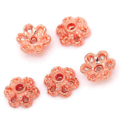 Leisure-Beads - 10x dunkel rosegoldfarbene Perlenkappen 5x2,5mm - Schmuckzubehör