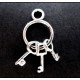 1x hellsilber Schlüsselbund 27x13mm Schmuckanhänger - Schmuckzubehör