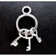 1x hellsilber Schlüsselbund 27x13mm Schmuckanhänger - Schmuckzubehör - Leisure-Beads DIY