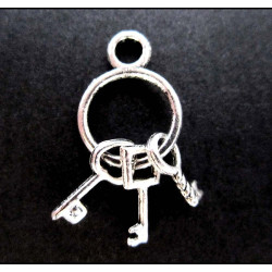 Leisure-Beads - 1x hellsilberfarben Schlüsselbund 27x13mm Schmuckanhänger - Schmuckzubehör