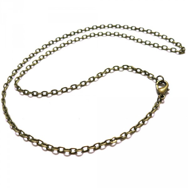 1x bronzefarben Halskette 46cm Gliederkette mit Karabinerhaken - Schmuckzubehör