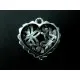 Rückseite Herz Anhänger ca. 20x20mm silberfarben Trachtenherz - Leisure-Beads DIY