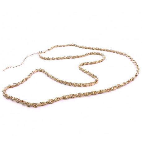 Leisure-Beads - 1x KC-Goldfarbene Halskette 75cm x 3,5mm Doppelankerkette - Schmuckzubehör