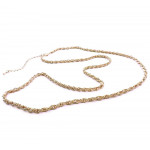 1x KC-Goldfarbene Halskette 75cm x 3,5mm Doppelankerkette - Schmuckzubehör