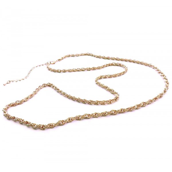 1x KC-Goldfarbene Halskette 75cm x 3,5mm Doppelankerkette - Schmuckzubehör - Leisure-Beads DIY