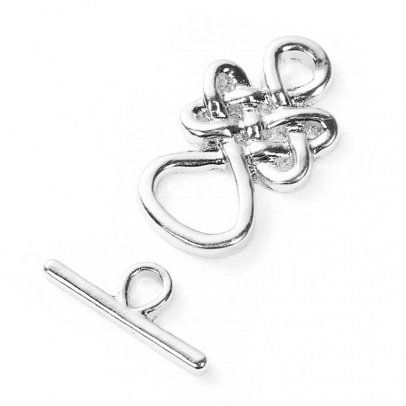 Leisure-Beads - 1x hellsilberfarben Knebelverschluss Ringteil 23x14mm Toggle - Schmuckubehör