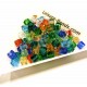 100x bunte 4x4mm Kristallglas Würfelperlen mit geschliffener Kante bunter Perlenmix - Schmuckzubehör