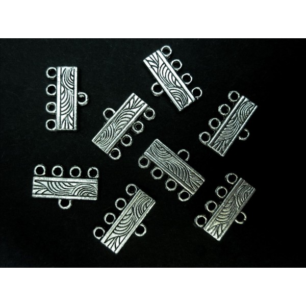 4x Kettenverbinder 10x16mm Kettenverteiler silberfarben - Schmuckzubehör - Leisure-Beads DIY