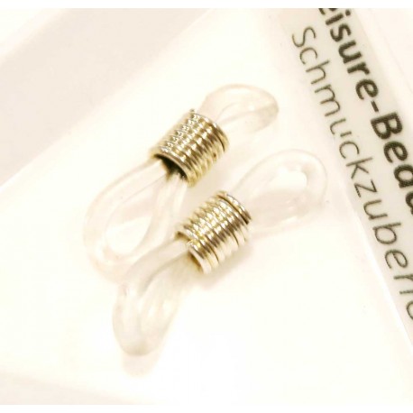 Leisure-Beads - 2x transparente Brillenketten Verbinder 20x6mm - Schmuckzubehör