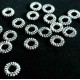 20x Ring 4,5mm geschlossen rund geriffelt silberfarben - Schmuckzubehör