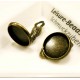 2 Stück bronze Ohrclips 14x16mm zum Bekleben - Schmuckzubehör Ohrclips basteln