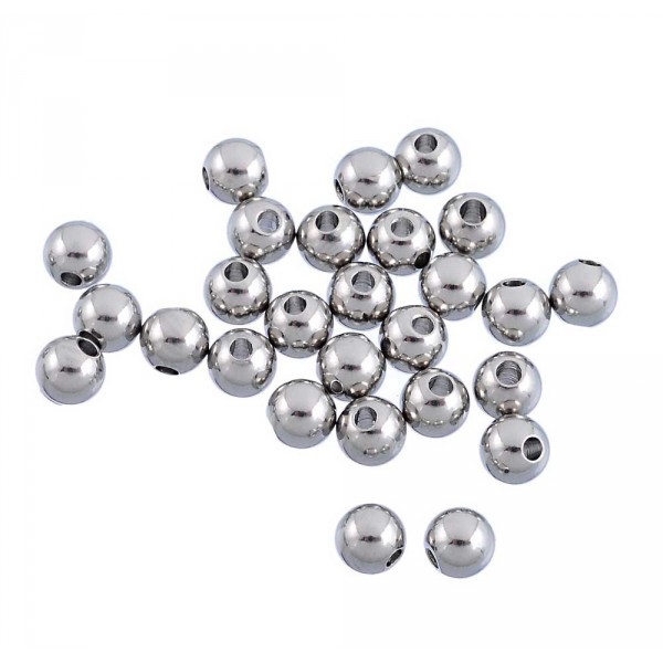 5x Edelstahl Perle 5x4mm Loch 1mm silberfarben Spacer Metallperle - Schmuckzubehör - Leisure-Beads DIY
