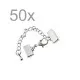 50x 10mm Bandklemme silber Verschluss mit Karabiner und Kette silberfarben - Schmuckzubehör - Leisure-Beads DIY