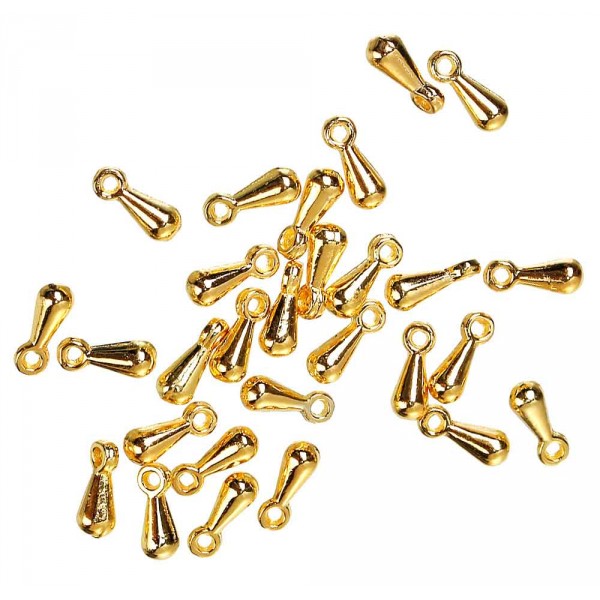 10x goldfarben Anhänger 7x3mm für Verlängerungskettchen - Schmuckzubehör - Leisure-Beads DIY
