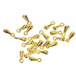 Leisure-Beads - 10x hellgoldfarben Anhänger 7x3mm für Verlängerungskettchen - Schmuckzubehör
