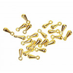 10x hellgoldfarben Anhänger 7x3mm für Verlängerungskettchen - Schmuckzubehör