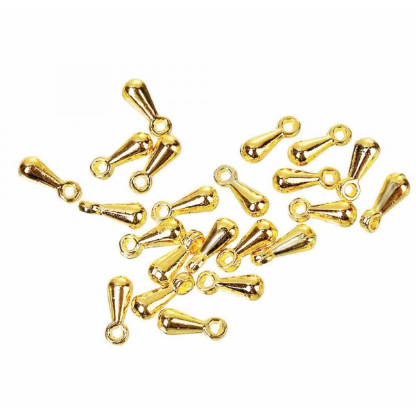 10x hellgoldfarben Anhänger 7x3mm für Verlängerungskettchen - Schmuckzubehör - Leisure-Beads DIY