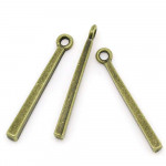 2x bronzefarben Schmuckanhänger 27x4mm stabform - Schmuckzubehör