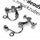 2 Stück gunmetal Ohrclips 14x17mm zum Clippen und Drehen - Schmuckzubehör Ohrclips basteln